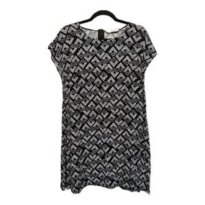 Numph Black and White Geometric Midi Dress Small